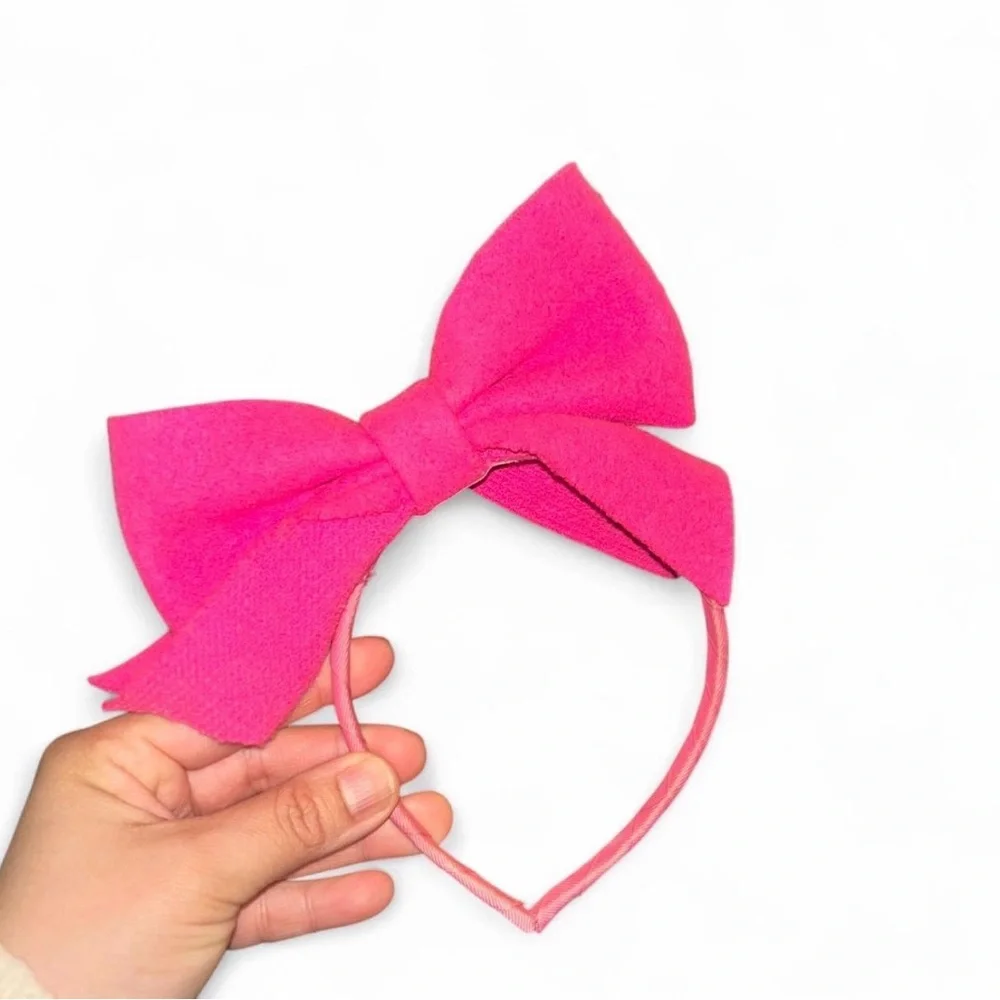 Handmade Bright Pink Bow Headband